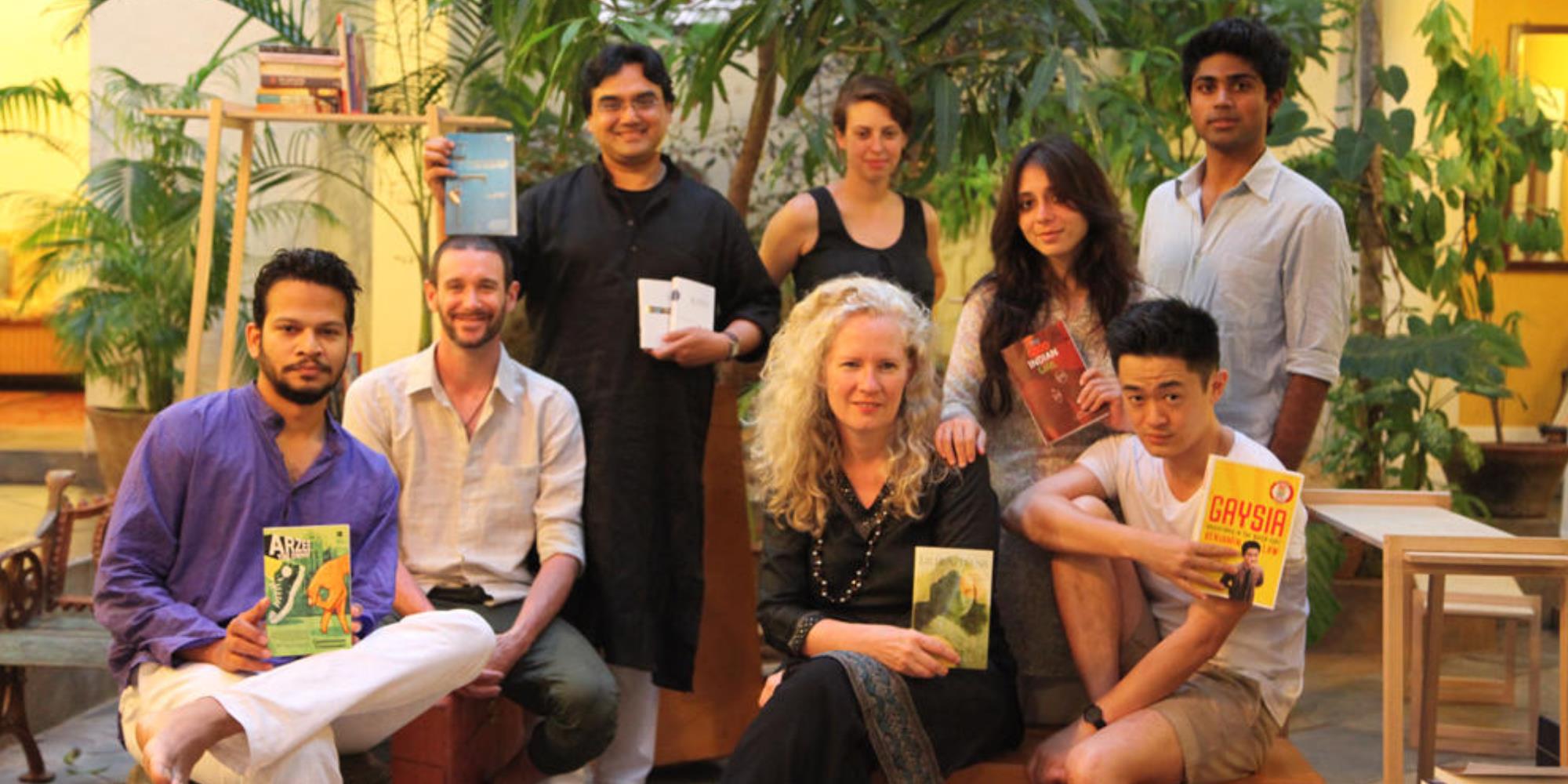 The end of the line: The Bookwallah team in Pondicherry'. Photography: Catriona Mitchell. 