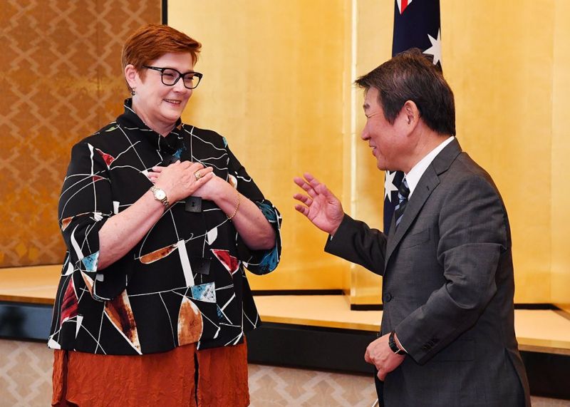 Foreign Minister Marise Payne meets with Japan Foreign Minister Motegi