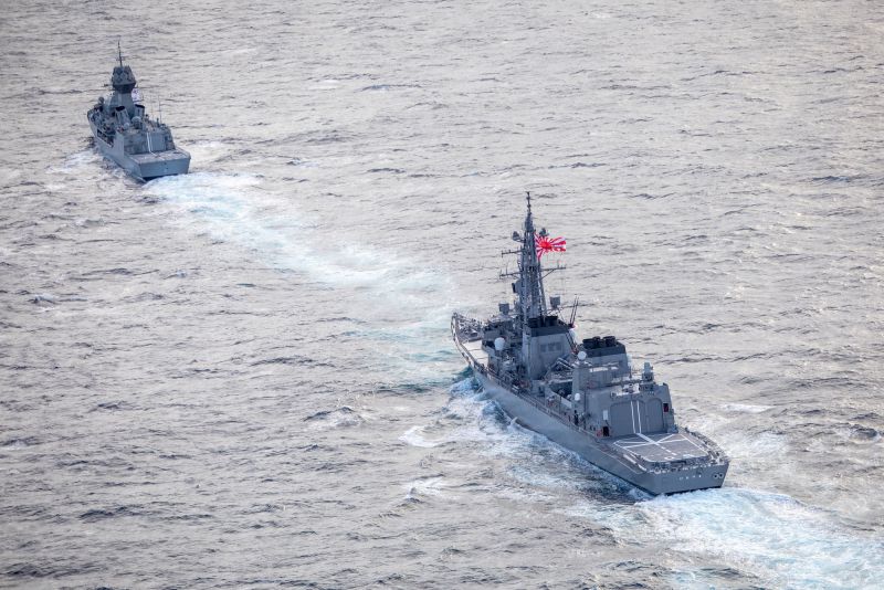 Aus and Japanese naval ships