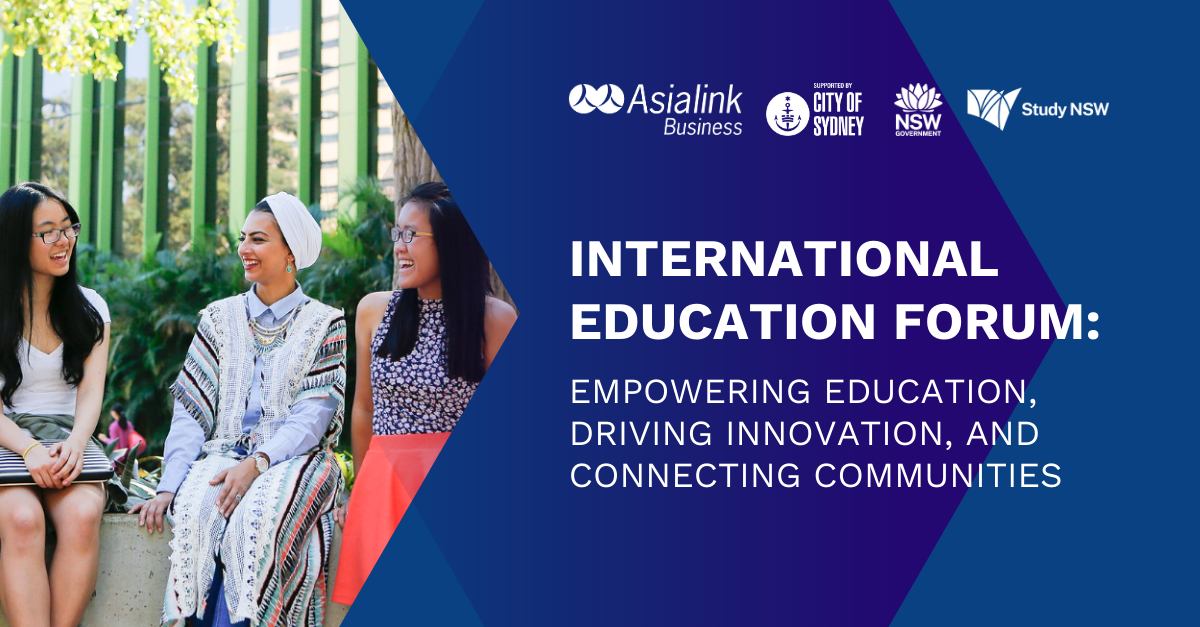 the International Education Forum's banner