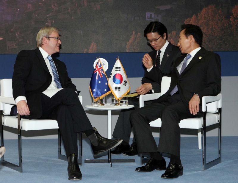 PM Rudd and President Lee