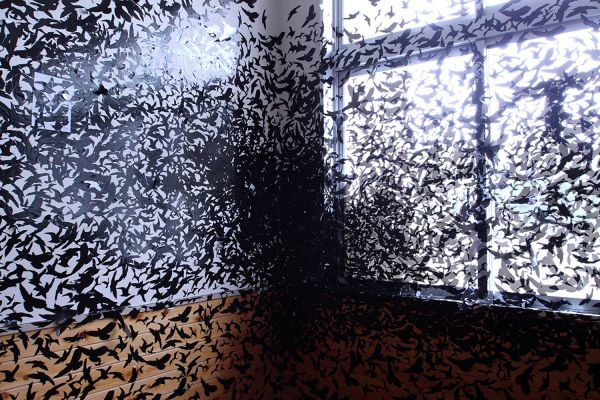 Flock Propagation, 2015, vinyl stickers, dimensions variable Images courtesy of the artist