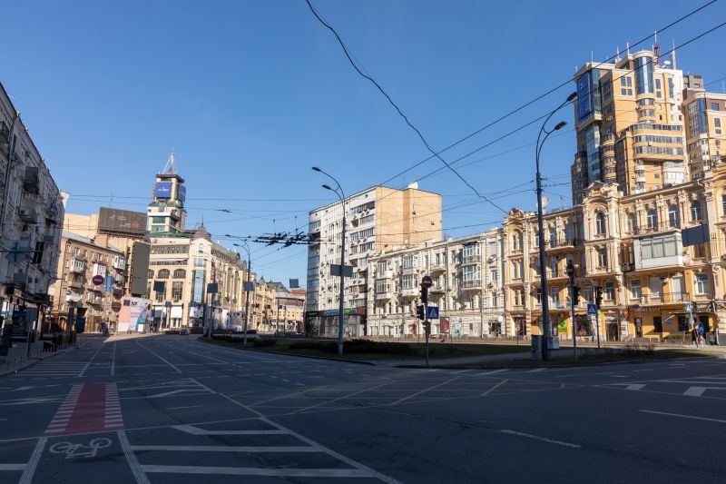 Empty streets of Kyiv