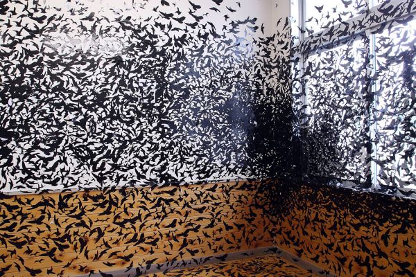 Flock Propagation, 2015, vinyl stickers, dimensions variable Images courtesy of the artist