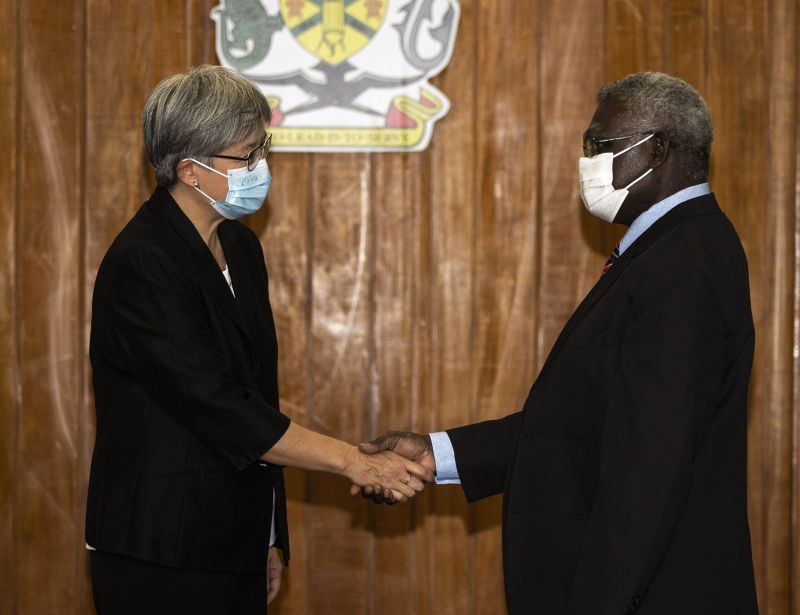 Penny Wong and PM Sogavare